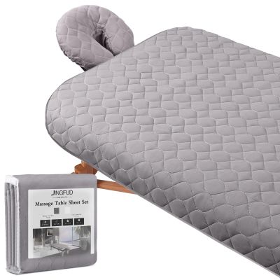 2-Piece Thick Quilted Massage Table Sheets Set  Waterproof Massage Table Cover & Face Cradle Cover for Spa, Salon & Home  Extra Comfort