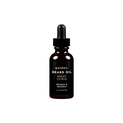 Golden Grooming Beard Oil for Men | Natural Growth Kit with Castor Oil, Jojoba Oil, and Olive Oil | Tames, Moisturizes & Styles | Smoky Citrus Scent | Limited Edition | 1oz