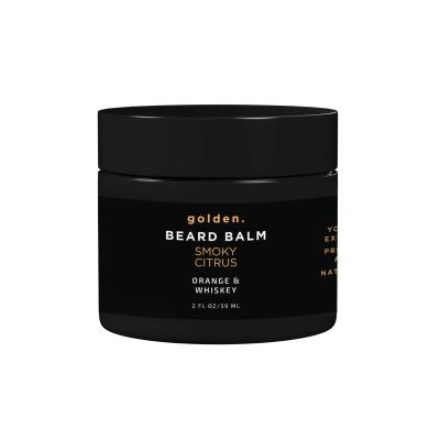 Golden Grooming Beard Balm | Unique Masculine Scent | Shea Butter for Beard Growth | Tames, Moisturizes & Styles Limited Edition Smoky Citrus, 2oz