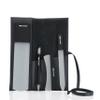 4pcs Manicure Set Genuine Czech Crystal Black Glass Nail File Moon File Manicure Stick Pedicure Foot Care Bar in Black Leather by GERmanikure view 1