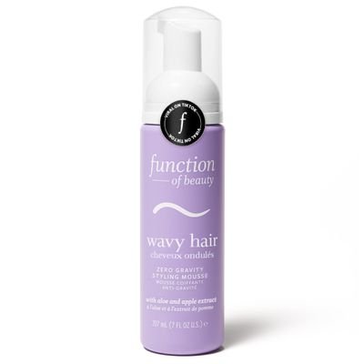 Function of Beauty Wavy Hair Mousse for Styling - Anti-Frizz Hair Styler Adds Volume & Defines Natural Waves - Volumizing & Texturizing Lightweight Styling Foam with Flexible Hold - Hair Care Products