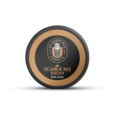 Bearded Mack Beard Balm - The Gamblin' Mack - Oud, Leather, & Frankincense - Ultra Nourishing Beard Conditioning and Styling - Firm Hold - 2oz
