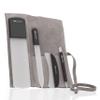 4pcs Manicure Set Genuine Czech Crystal Black Glass Nail File Moon File Manicure Stick Pedicure Foot Care Bar in Beige Suede by GERmanikure view 1
