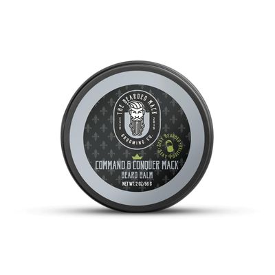 Bearded Mack Beard Balm - Command & Conquer Mack - Key Lime, Rosemary & Cedarwood - Ultra Nourishing Beard Conditioning and Styling - Firm Hold - 2oz