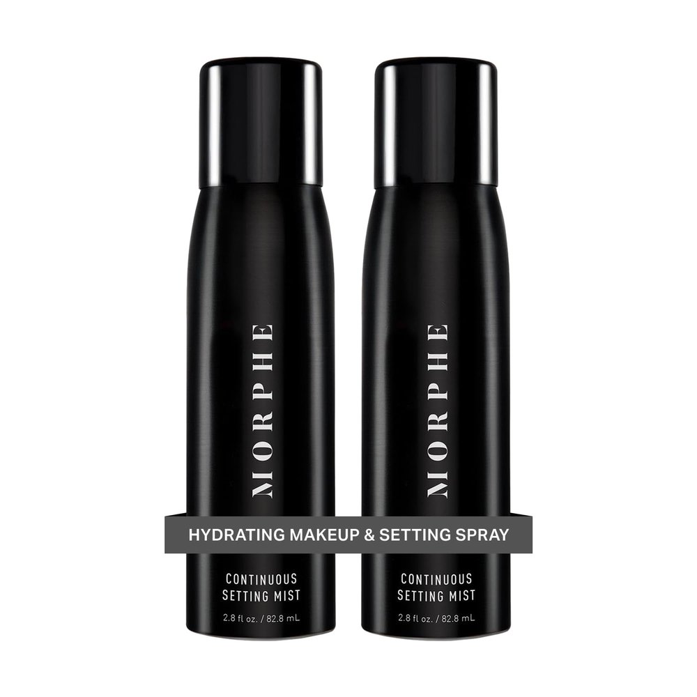 Morphe Continuous Setting Mist - Micro-Fine Makeup Setting Spray with a Natural Radiant Finish - Helps Makeup Resist Caking or Fading & Increases Wear of Foundation (2 Count, 2.8 fl oz)
