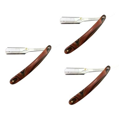 FOMIYES 3pcs Manual Razor for Men Chic Straight Barber Steel Razors Safe Shaving Portable Space-saving Barber Salons