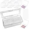 1 Storage Box and 14 Pcs 2.9" Press On Nail Boxes with 60 Pcs Adhesive Double Sided Tape, Press On Nail Packaging Boxes Acrylic Container Artificial False Nail Organizer Fake Nail Display Box view 1
