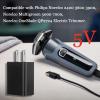 5V Charger Replacement for Philips Norelco 2400 3600 3900, Norelco Multigroom 5000 7000, Norelco OneBlade QP2724 Electric Trimmer and Shaver, TI 84 Plus CE USB Charging Block Universal Travel Plug view 2