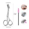 Firmlly Eyebrow Trimmer for Women - Stainless Steel Eyebrow Brow Scissors with Comb, Travel-Size Precision Shaping Tool for Beginners & Experts (Gun Black) view 2