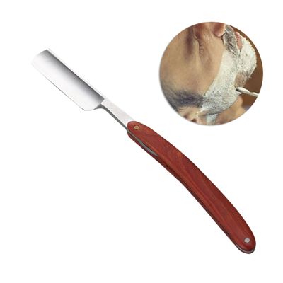ASAKKURA Stainless Steel Straight Razor for Men Natural Wood Handle for Barbers and Home Use Manual Shaving Razor for Beard Sideburns and Fine Hair