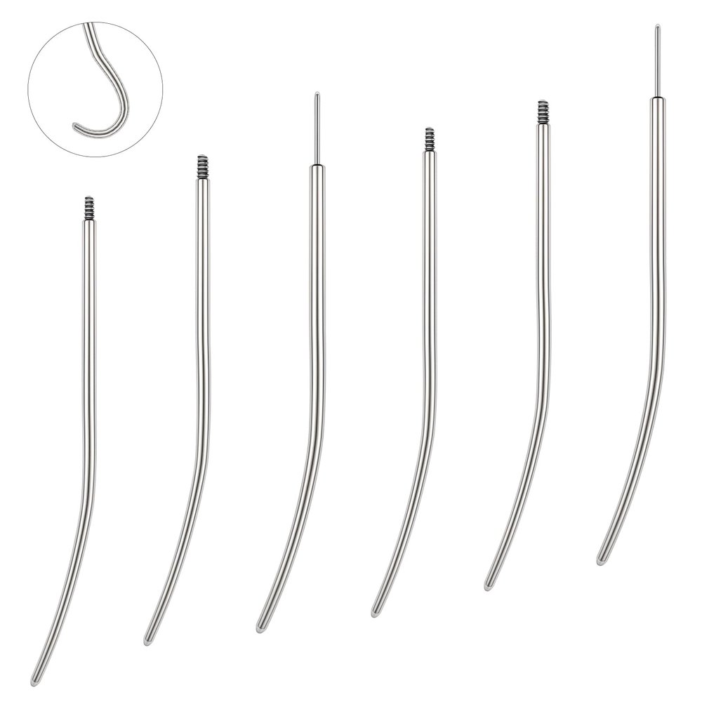 BodyAce 16G 18G 20G Piercing Tapers Can Be Bent Arbitrarily, Threadless Insertion Pin Screw On Assistant Tool, Body Piercing Stretching Kit for Ear/Nose/Lip/Eyebrow [18G(1.0mm) Bend Arbitrarily]