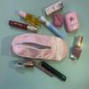 1pc Pink Canvas Ballet Shoe Cosmetics Case, Large Capacity Multifunctional Zipper Bag, Cosmetics and Office Stationery Organizer view 2