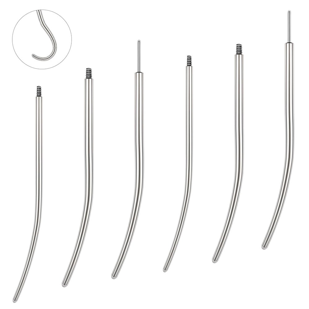 BodyAce 16G 18G 20G Piercing Tapers Can Be Bent Arbitrarily, Threadless Insertion Pin Screw On Assistant Tool, Body Piercing Stretching Kit for Ear/Nose/Lip/Eyebrow [16G(1.2mm) Bend Arbitrarily]
