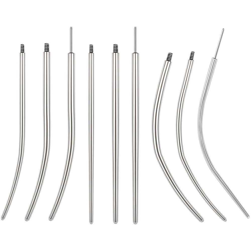 BodyAce 16G 18G 20G Piercing Tapers Can Be Bent Arbitrarily, Threadless Insertion Pin Screw On Assistant Tool, Body Piercing Stretching Kit for Ear/Nose/Lip/Eyebrow [16G(1.2mm) Mix]