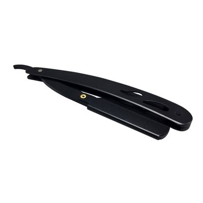 ASAKKURA Stainless Steel Manual Straight Razor for Men Vintage Black Safety Razor Replaceable Blade Professional for Home and Travel Use