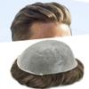 Healthlif Mens Toupee European Remy Human Hair Piece For Men V-looped Hair System For Men Ultra Thin Skin Toupee For Men Hairpiece Toupee 8X10#420#4 Medium Brown+20% Grey 80% Density view 1