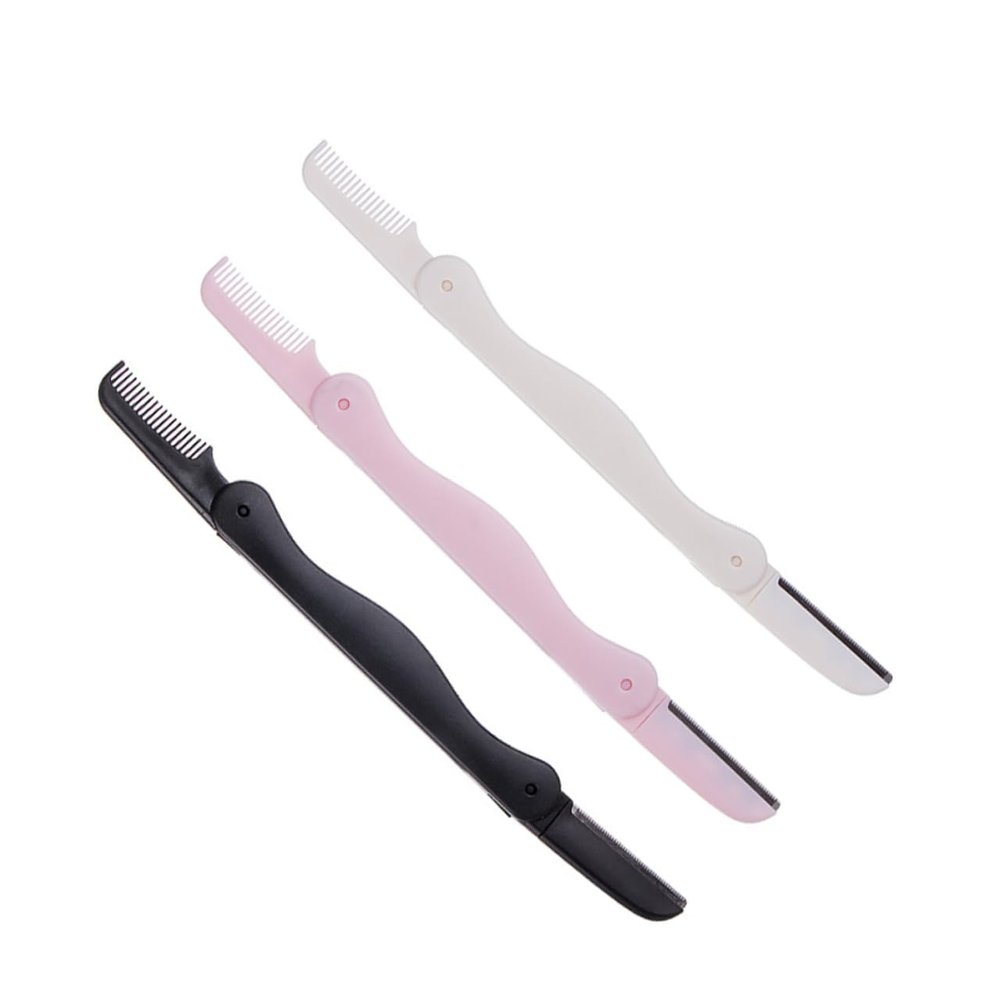 Gogogmee 6Pcs Eyebrow Trimmer Knife Set with Double-side Razor and Comb Lightweight Facial Shaver Kit for Women Portable and Grooming Tool for Precise Hair Removal at Home and Outdoors