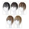 100% Human Hair Bangs Clip in Hair Extensions, Clip on Bangs Wispy Bangs Fringe with Temples Hairpieces for Women Curved Bangs for Daily Wear,360 3D Cover Clip in Bangs (Black Oak) view 2