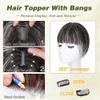 100% Human Hair Bangs Clip in Hair Extensions, Clip on Bangs Wispy Bangs Fringe with Temples Hairpieces for Women Curved Bangs for Daily Wear,360 3D Cover Clip in Bangs (Brown) view 3