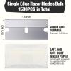 Lasnten 1500 Pcs Single Edge Razor Blades, Industrial Scraper Razor Blades Safety Straight Edge Replacement Box Cutter Blade for Glass Paint Scraper, Removing Labels, Decals, Stickers view 2