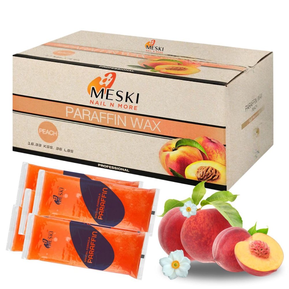 TP Plastic 36 Pack Peach Scented Paraffin Wax Refills, 36 lbs Paraffin Wax Beads for Hand and Foot Spa, Moisturizing Wax for Dry Skin Relief, Muscle Relaxation, Hydration & Nourishment