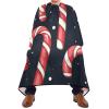 ALAZA Christmas Candy Cane and Bow Barber Cape for Men Women, Waterproof Haircut Apron Beard Shaving Bib Hair Cutting Cloth 55 x 65 Inch view 2