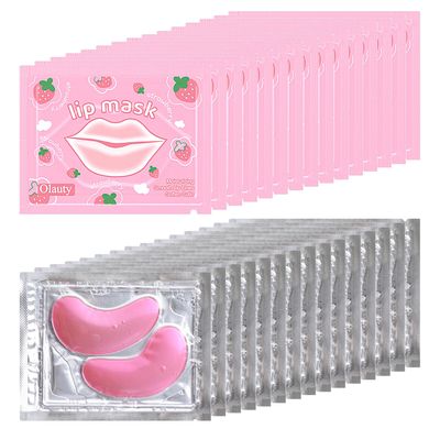 30 Pairs Eye Masks & Lip Masks, Under Eye Patches for Puffy Eyes, Moisturizing Lip Mask Pink Pads, Reducing Fine Lines, Valentines Day Gifts, Galentines Gifts, Party Favors, Bulk Gifts, Small Gifts