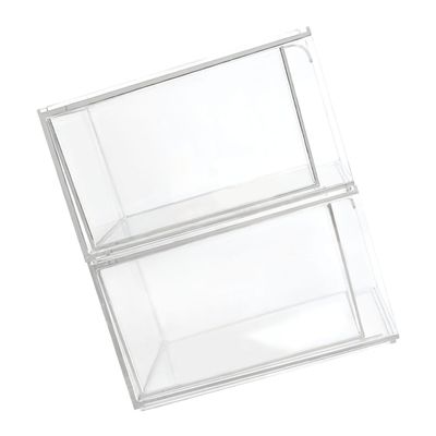 NULYLU 2 Pack Cosmetic Storage Boxes Stackable PET Organizer