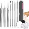 Blackhead Remover,weezers, Professional Facial Blackhead Remover Tweezers, Stainless Steel Blackhead Tweezers (8PCS) view 1