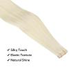 HOTBANANA Tape in Hair Extensions, 22 Inch 10pcs Ivory Blonde Human Hair, Straight Remy Tape Extensions view 3