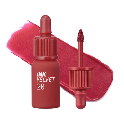 Peripera Ink the Velvet Lip Tint - High Pigment Color, Longwear, Weightless, Gluten-Free, Paraben-Free (020 CLASSY PLUM ROSE)