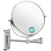 Auxmir 1X/20X Wall Mounted Makeup Mirror, 8'' 20X Magnifying Double-Sided Mirror, Bathroom Vanity Makeup Mirror, Cosmetic Mirror with 360 Rotation Extendable Swivel Arm, Chrome view 1