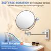 Auxmir 1X/20X Wall Mounted Makeup Mirror, 8'' 20X Magnifying Double-Sided Mirror, Bathroom Vanity Makeup Mirror, Cosmetic Mirror with 360 Rotation Extendable Swivel Arm, Chrome view 4