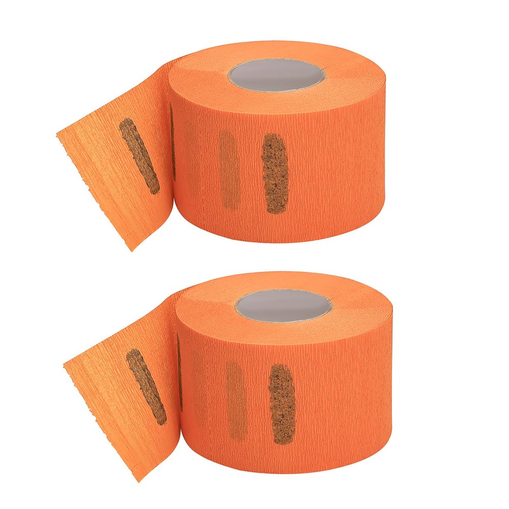 BFLCTTBD 2 Rolls Barber Neck Bands Neck Wrap Neck Tape Barber Neck Strips for Hair Cutting Barber Wrapping Paper Accessories Orange