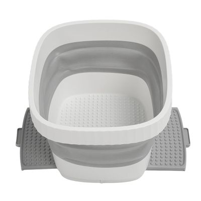 ARDKOP Foldable Luxurious Foot Soak Tub Perfect for Travel Enhances Calf Comfort High Deep Foot Bathtub Ideal Therapy Travelfriendly Cattle Foot Soaking Spa Ice Bucket Kits(White)