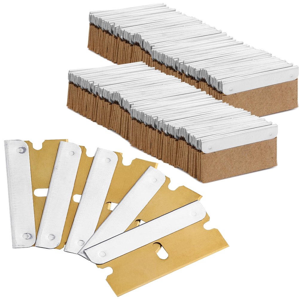 Bates- Single Edge Razor Blades, 200 Pack, Gold, Carbon Steel Razor Blades Single Edge Blades