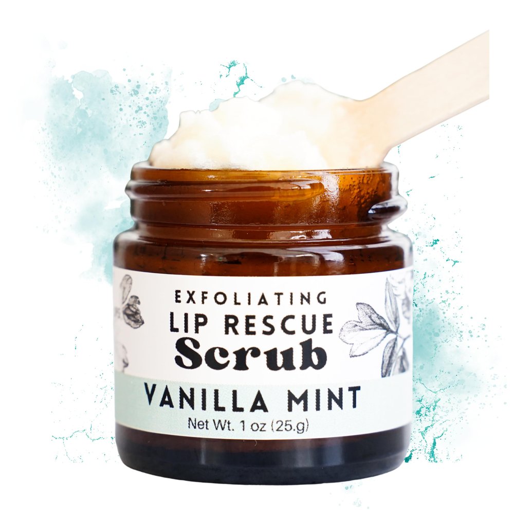 Lip Sugar Scrub Vanilla Mint - Stocking Stuffer or small gift idea for women and girls (Scrub -Vanilla Mint)