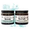Lip Care Duo - Vanilla Mint - Lip Sugar Scrub and Overnight Mask Gift Set - natural handmade body care great stocking stuffer for women and girls teens and tweens small Gift view 1