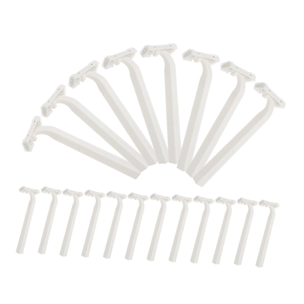 ADOCARN 20pcs Fine Blade Handle Razor for Women Arm Hair Shaver Travel Manual Beard Trimmer