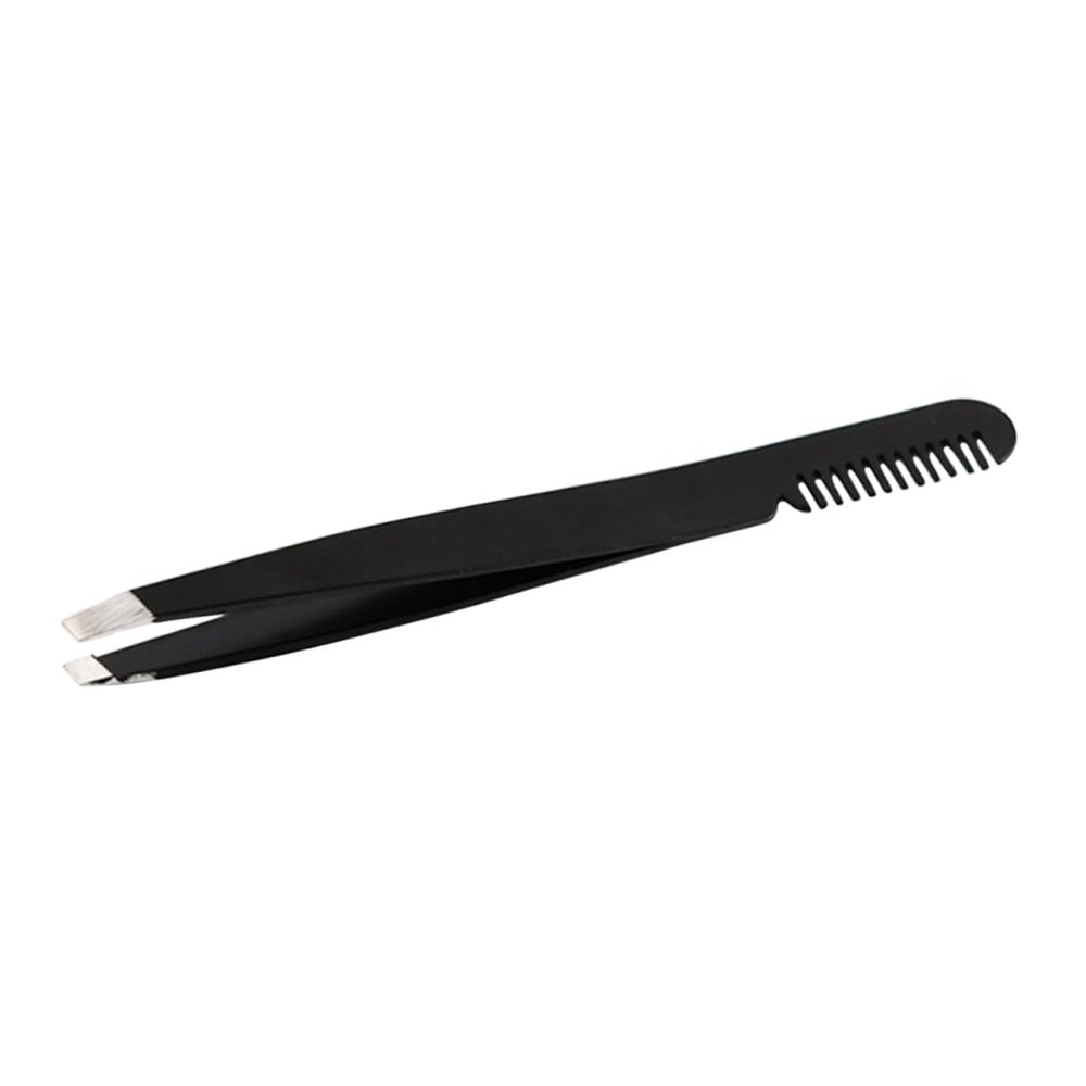 ASAKKURA Ingrown Hair Tweezer Black Eyebrow Clip Stainless Steel Eyebrow Tweezer Makeup Tools