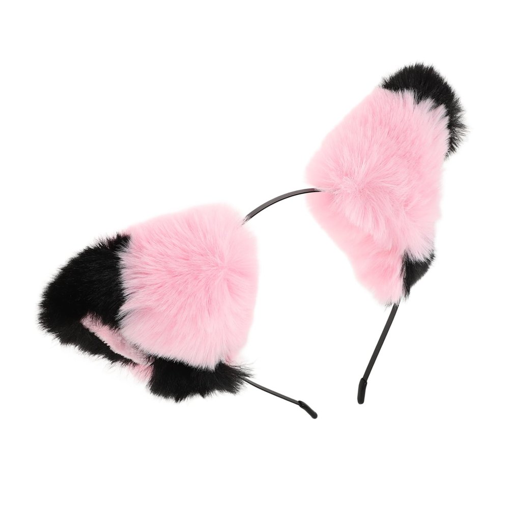 HOLIDYOYO Fluffy Cat Ears Headband for Girls Handmade Furry Hair Accessory for Halloween Cosplay and Carnival Parties Cute Fuzzy Design Comfortable Fit Versatile for Themed Events