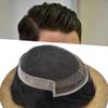 Mens Toupee Wigs Hair System for Men Human Hair Replacement Lace Mens Hair Unit Piece Natural Hairline Toupee for Men (#1 Jet Black, 6''X9''-80% Light Density) view 1