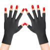 Aphrordity 2 Pair Anti UV Gloves for Gel Nail Lamp, Light Protection Gloves for Home DIY & Salon Use Nail Art Accessories, Black view 1
