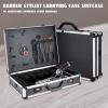 SuiYuLn Hairdressing Toolbox,Profesional Barbers Briefcase Tool Case,Barber Carrying Case with Code Lock,Hair Kit Tool Box Organizer,Large-Capacity Mobile Barber Stations (Black, White) view 3