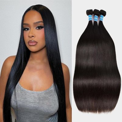 10A Straight Bundles with Closure Human Hair 18 20 22 with 16 Inch Brazilian Human Hair Bundles with Closure 100% Unprocessed Virgin Remy Straight Hair Weave 3 Bundles with 4x4 Lace Closure Free Part