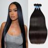 10A Straight Bundles with Closure Human Hair 18 20 22 with 16 Inch Brazilian Human Hair Bundles with Closure 100% Unprocessed Virgin Remy Straight Hair Weave 3 Bundles with 4x4 Lace Closure Free Part view 1