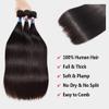 10A Straight Bundles with Closure Human Hair 18 20 22 with 16 Inch Brazilian Human Hair Bundles with Closure 100% Unprocessed Virgin Remy Straight Hair Weave 3 Bundles with 4x4 Lace Closure Free Part view 2