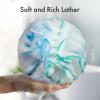 AmazerBath Loofah Sponge, Shower Loofah 75g/PCS - Body Scrubber Loofa Set of 4 - Green, Purple & Blue, Bath Sponge for Men and Women view 3