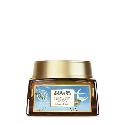 Forest Essentials Kumkumadi Night Cream | Ayurvedic Face Cream with Vitamin C | For Pigmentation & Acne Scars | With Kumkumadi Tailam