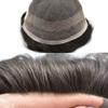 Mens Toupee Wigs Hair System for Men Human Hair Replacement Lace Mens Hair Unit Piece Natural Hairline Toupee for Men (#310 Dark Brown+10% Gray, 6''X9''-80% Light Density) view 3